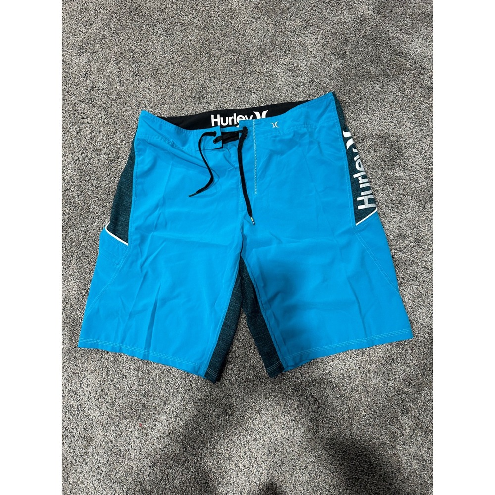 Hurley Phantom Board Shorts Mens 34 Blue Charcoal Swim Trunks MES0000700